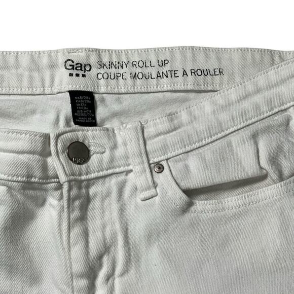 Gap Skinny Roll Up 1969 Size 8/29 White Jean Pants Womens 99% Cotton 1% Spandex - Picture 9 of 10